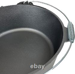 Seasoned 12 Quart DIA 14IN Cast Iron Dutch Oven Lip Lid