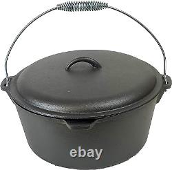 Seasoned 9 Quart 12 Inch Cast Iron Dutch Oven Dome Lid