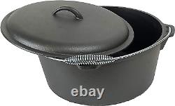 Seasoned 9 Quart 12 Inch Cast Iron Dutch Oven Dome Lid