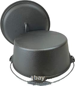 Seasoned 9 Quart 12 Inch Cast Iron Dutch Oven Dome Lid