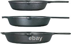 Seasoned Cast Iron 3 Skillet Bundle. 12 Inches and 10.25 Inches with 8 Inch Set