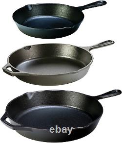 Seasoned Cast Iron 3 Skillet Bundle. 12 Inches and 10.25 Inches with 8 Inch Set