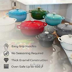 Segretto Cookware Enameled Cast Iron Dutch Oven with Handle 6 Quarts Grigio S