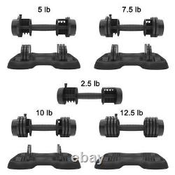 Set of 25-lb Adjustable Dumbbells 2 x 12.5-lb each range of 5.5 lb to 12.5 lb