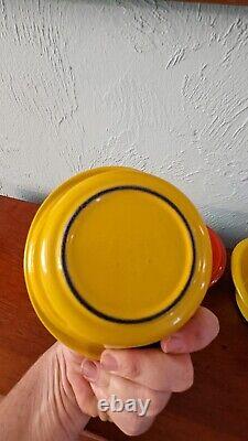 Set of 3 Enamel Coated Vintage MCM Cast Iron Oval Bowls / Midcentury Ware