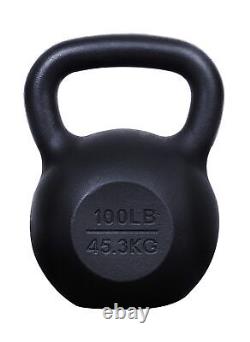 Signature Fitness Powder Coated Cast Iron Kettlebell 100 Lbs Weights Strength