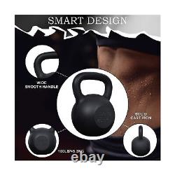 Signature Fitness Powder Coated Cast Iron Kettlebell 100 Lbs Weights Strength