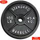 Single 100lb Weight Plate Cast Iron Olympic Weights Weightlifting Gym Fitness