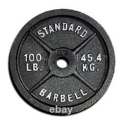 Single 100lb Weight Plate Cast Iron Olympic Weights Weightlifting Gym Fitness