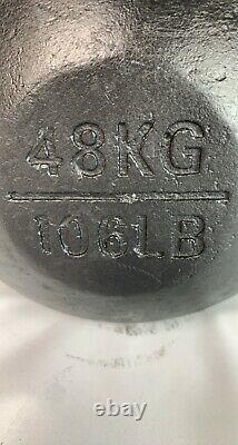 Single 106LB/48 KG Cast-Iron Powder Coated Kettlebell