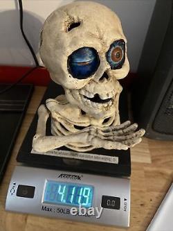 Skull Mechanical Piggy Bank Cast Iron Bone Collector 5+ LBS Patina Skeleton GIFT
