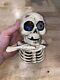 Skull Mechanical Piggy Bank Cast Iron Collector 5+ Lbs Patina Skeleton Halloween