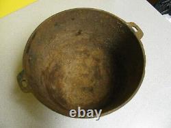 Small #7 Cast Iron Bean Pot- Kettle- Peyote Drum 9 inches ID 6 3/4 tall 7.8LBS