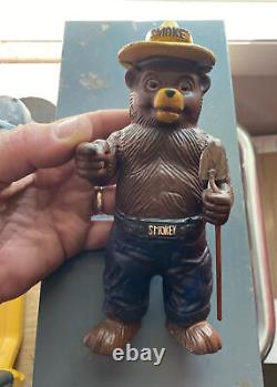 Smokey Bear Cast Iron Piggy Bank Patina Collector 2+LB Logging Lumberjack GIFT