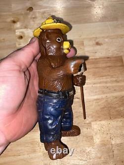 Smokey Bear Cast Iron Piggy Bank Patina Collector 2+LB Logging Lumberjack GIFT