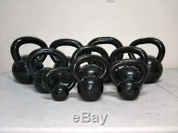 Solid Cast Iron powder coated Kettlebell Workout 5 10 15 20 25 30 35 40 45 50 lb