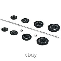 Standard Cast Iron Weight Set With 5 FT Standard Barbell and Star Locks 100 LBS