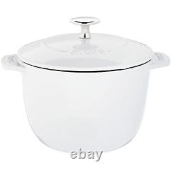 Staub Cast Iron 1.5-qt Petite French Oven Matte White, Made in France