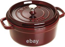Staub Cast Iron 4-qt Round Cocotte Grenadine