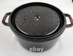 Staub Cast Iron 4-qt Round Cocotte Grenadine