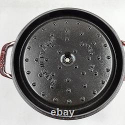 Staub Cast Iron 4-qt Round Cocotte Grenadine