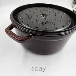 Staub Cast Iron 4-qt Round Cocotte Grenadine