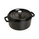 Staub Cast Iron 4-qt Round Cocotte Matte Black Made In France
