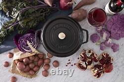 Staub Cast Iron 4-qt Round Cocotte Matte Black Made in France