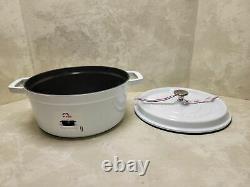 Staub Cast Iron 4-qt Round Cocotte White Truffle