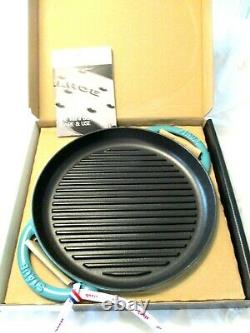 Staub Enameled Cast Iron 10-1/2 Round Grill Pan Green 26CM France New in Box