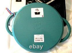 Staub Enameled Cast Iron 10-1/2 Round Grill Pan Green 26CM France New in Box