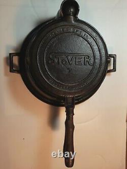 Stover Cast Iron Waffle Maker High Base #7 Restored & Seasoned