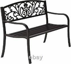 Sturdy Metal Cast Iron Patio Park Bench 50 Patio Park Outdoor Garden Bench