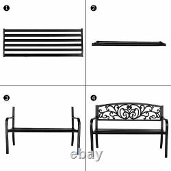 Sturdy Metal Cast Iron Patio Park Bench 50 Patio Park Outdoor Garden Bench