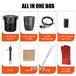 TOAUTO 12KG GAS METAL MELTING FURNACE Propane Forge Copper Brass Crucible Tongs