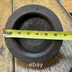 Three Salvage Cast Iron Fire Hydrant Nozzle Caps Candle Sticks, 17 Lbs Total