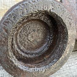 Three Salvage Cast Iron Fire Hydrant Nozzle Caps Candle Sticks, 17 Lbs Total