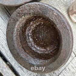 Three Salvage Cast Iron Fire Hydrant Nozzle Caps Candle Sticks, 17 Lbs Total