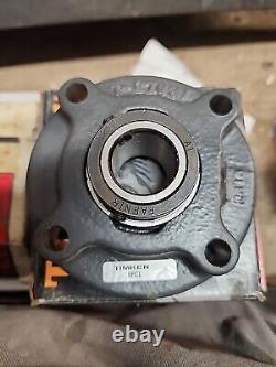 Timken Fafnir RFC1 Piloted 4-bolt Flange Mount Bearing Unit, 1 Bore, Cast Iron