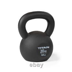 Titan Fitness 20 KG Cast Iron Kettlebell, Single Piece Casting, KG and LB