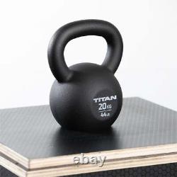 Titan Fitness 20 KG Cast Iron Kettlebell, Single Piece Casting, KG and LB