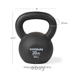 Titan Fitness 20 KG Cast Iron Kettlebell, Single Piece Casting, KG and LB