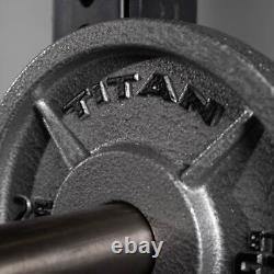 Titan Fitness 25 LB Cast Iron Olympic Plates, Sold In Pairs, Classic Plates