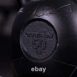 Titan Fitness 50 LB Warrior Kettlebell, Cast-Iron Skull Design