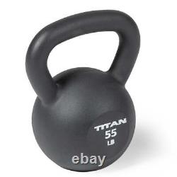 Titan Fitness 55 LB Cast Iron Kettlebell, Single Piece Casting, LB Markings