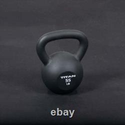 Titan Fitness 55 LB Cast Iron Kettlebell, Single Piece Casting, LB Markings