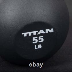 Titan Fitness 55 LB Cast Iron Kettlebell, Single Piece Casting, LB Markings