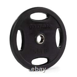 Titan Fitness 55 LB Single Black Grip Plate, Cast Iron and Rubber Coating