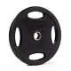 Titan Fitness 55 Lb Single Black Grip Plate, Cast Iron And Rubber Coating