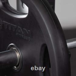 Titan Fitness 55 LB Single Black Grip Plate, Cast Iron and Rubber Coating